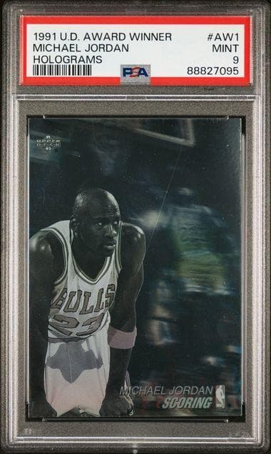 1991 Upper Deck Award Winner Michael Jordan Holograms #AW1 PSA 9