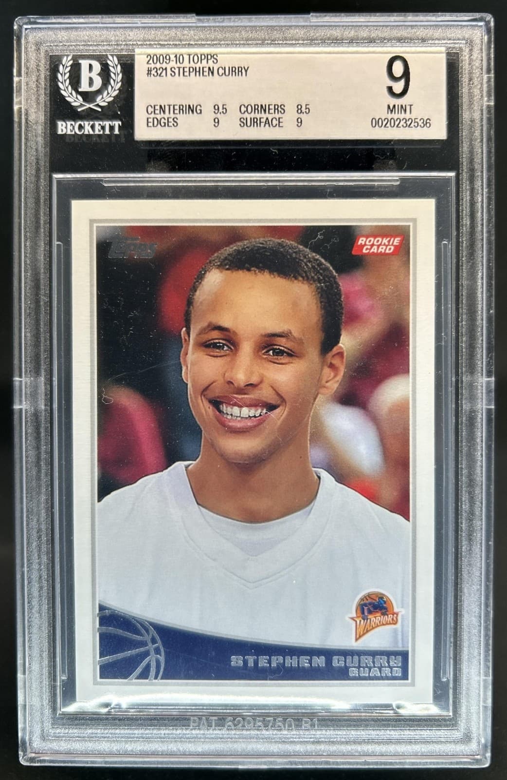 2009-10 Topps Stephen Curry Rookie RC #321 Warriors BGS 9