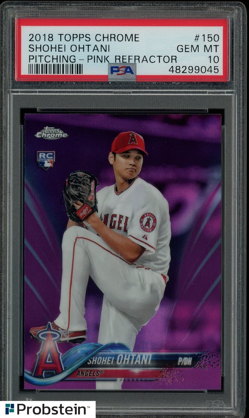2018 Topps Chrome Pink Refractor #150 Shohei Ohtani Pitching RC Rookie PSA 10
