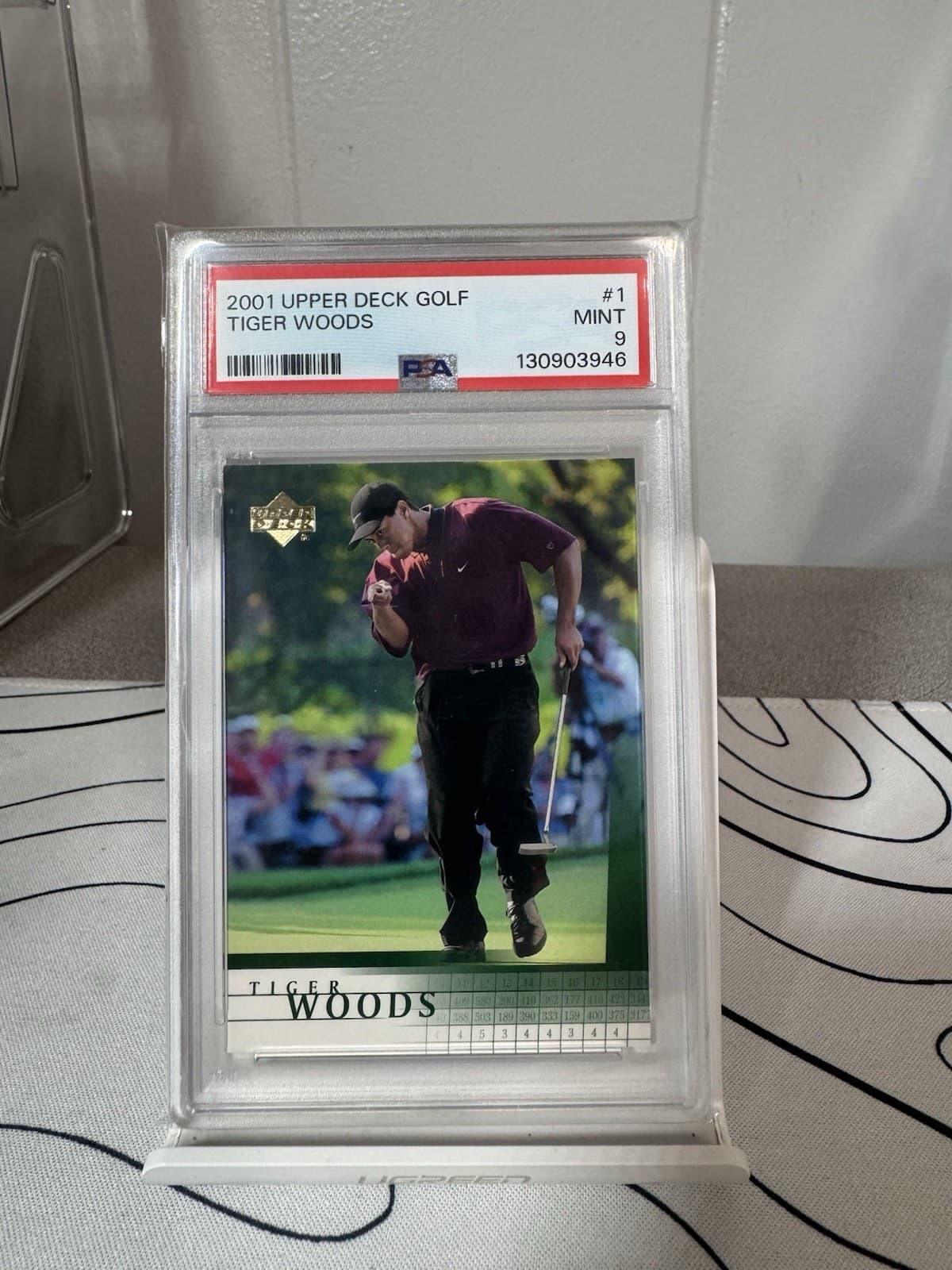 2001 Upper Deck Golf Tiger Woods #1 Rookie Base Set PSA 9
