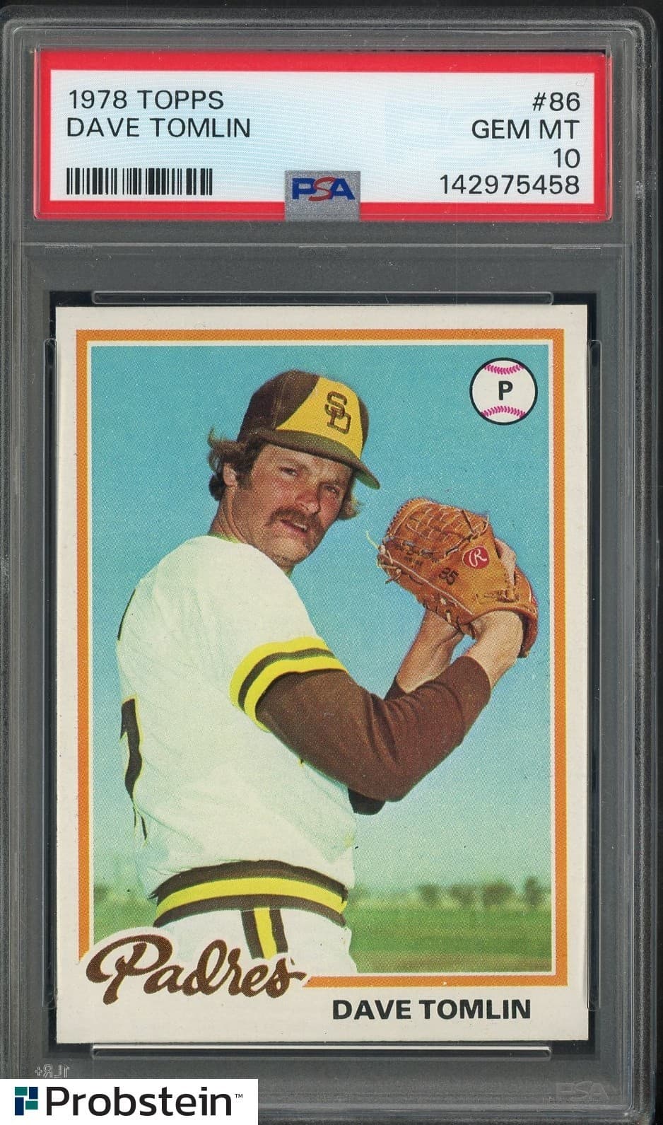 1978 Topps #86 Dave Tomlin San Diego Padres PSA 10 GEM MINT