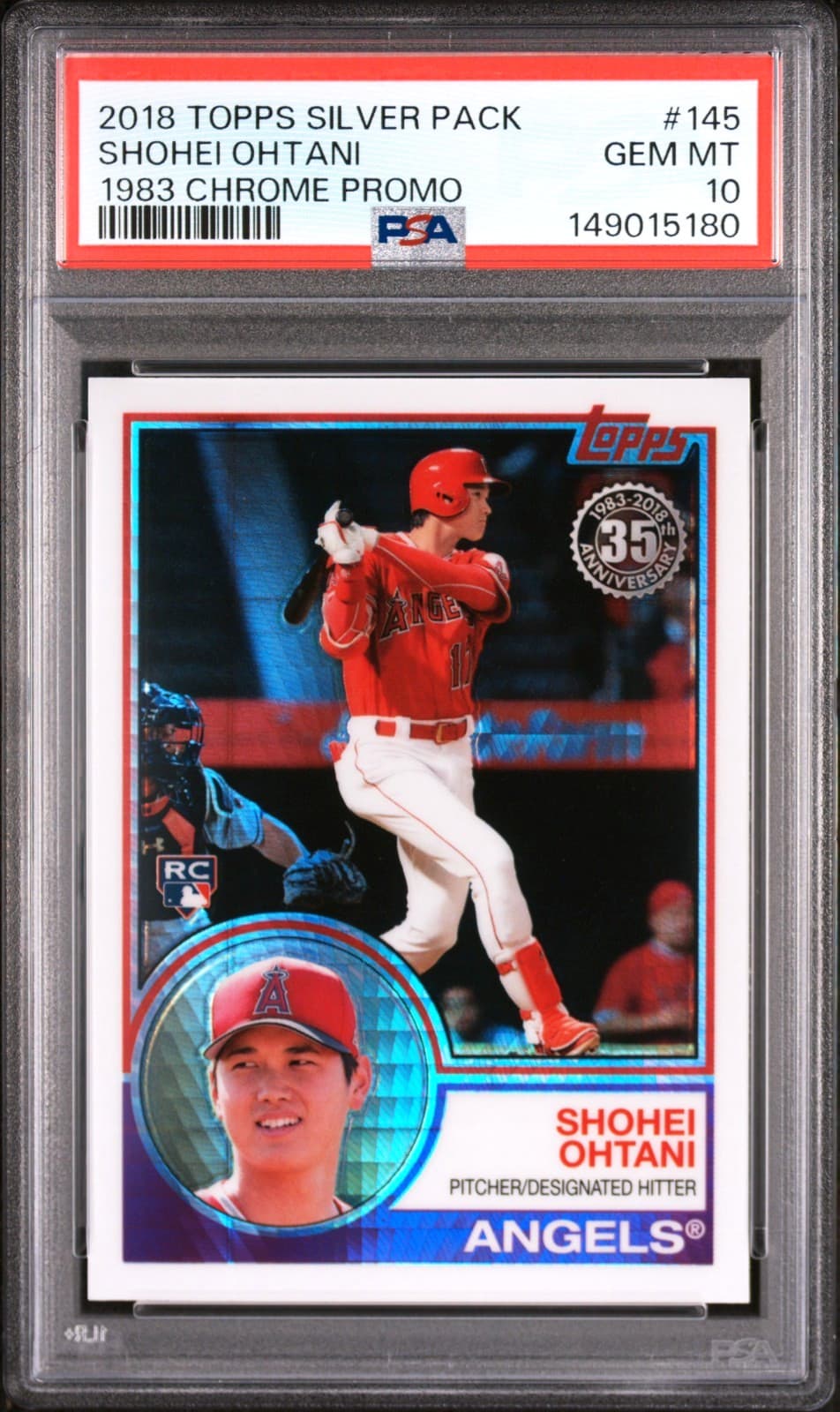 SHOHEI OHTANI 2018 TOPPS SILVER PACK 1983 CHROME PROMO RC #145 PSA 10 GEM MINT!