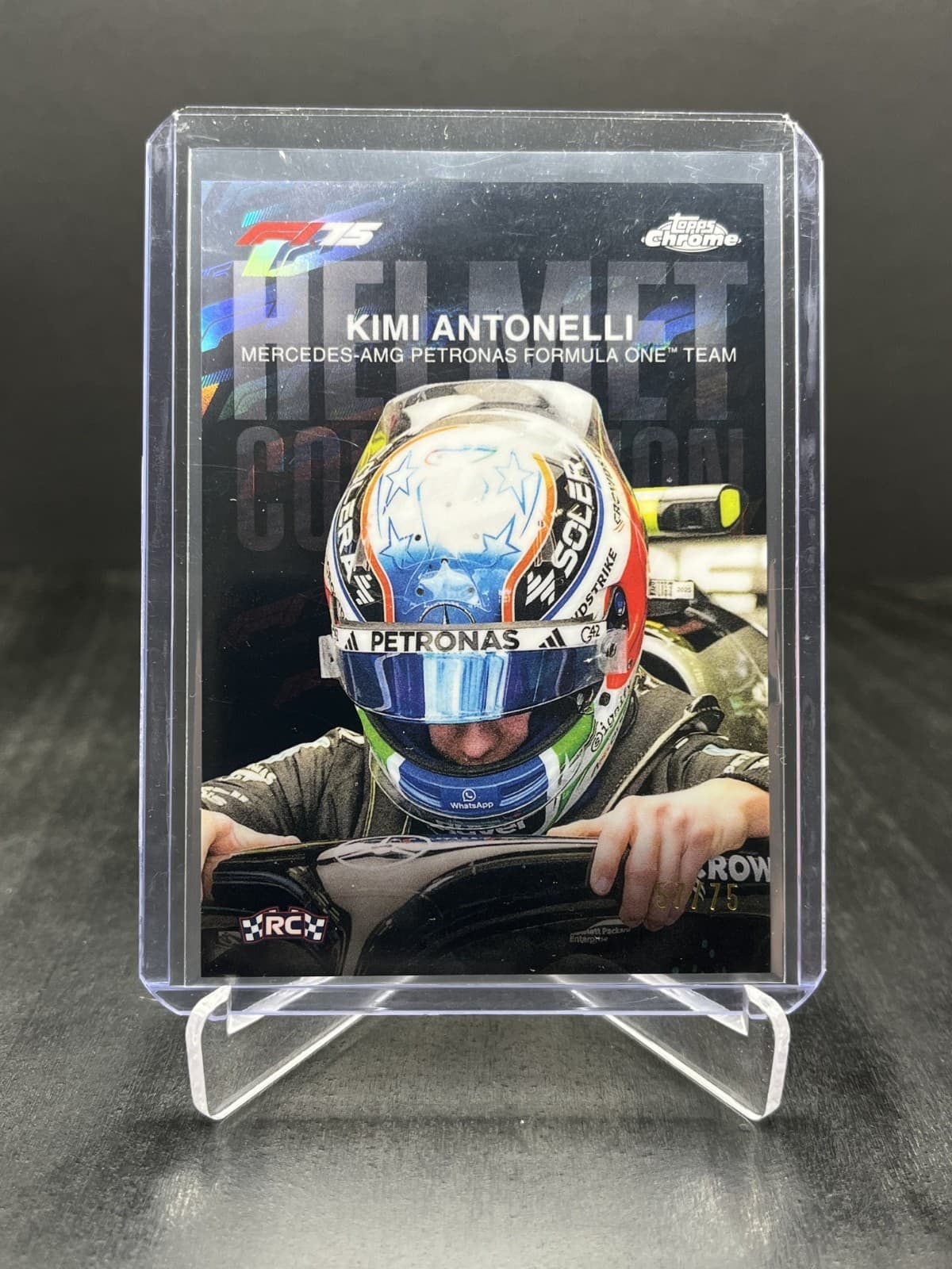 2025 Topps Chrome F1 Kimi Antonelli RC Helmet Collection 75th Annv. 57/75 #HC-1