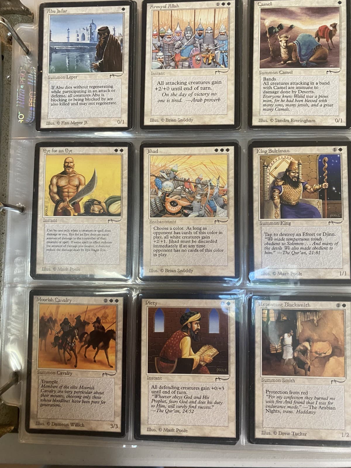 '93 MAGIC Gathering ARABIAN NIGHTS near mint COMPLETE 78 card set GUARDIAN BEAST