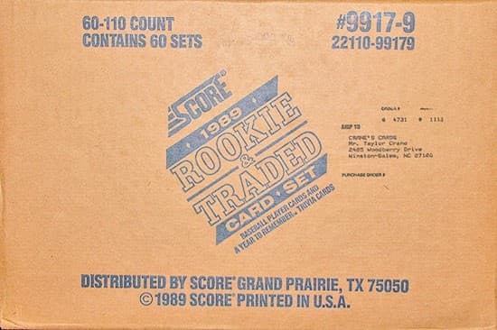 1989 Score Baseball Rookie & Traded Set Case