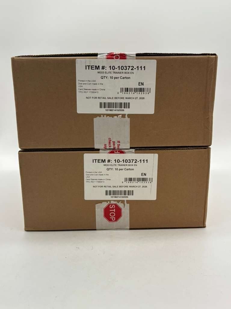 Lot of (2) Pokemon TCG Mega Evolution Perfect Order Elite Trainer Box Cases NEW