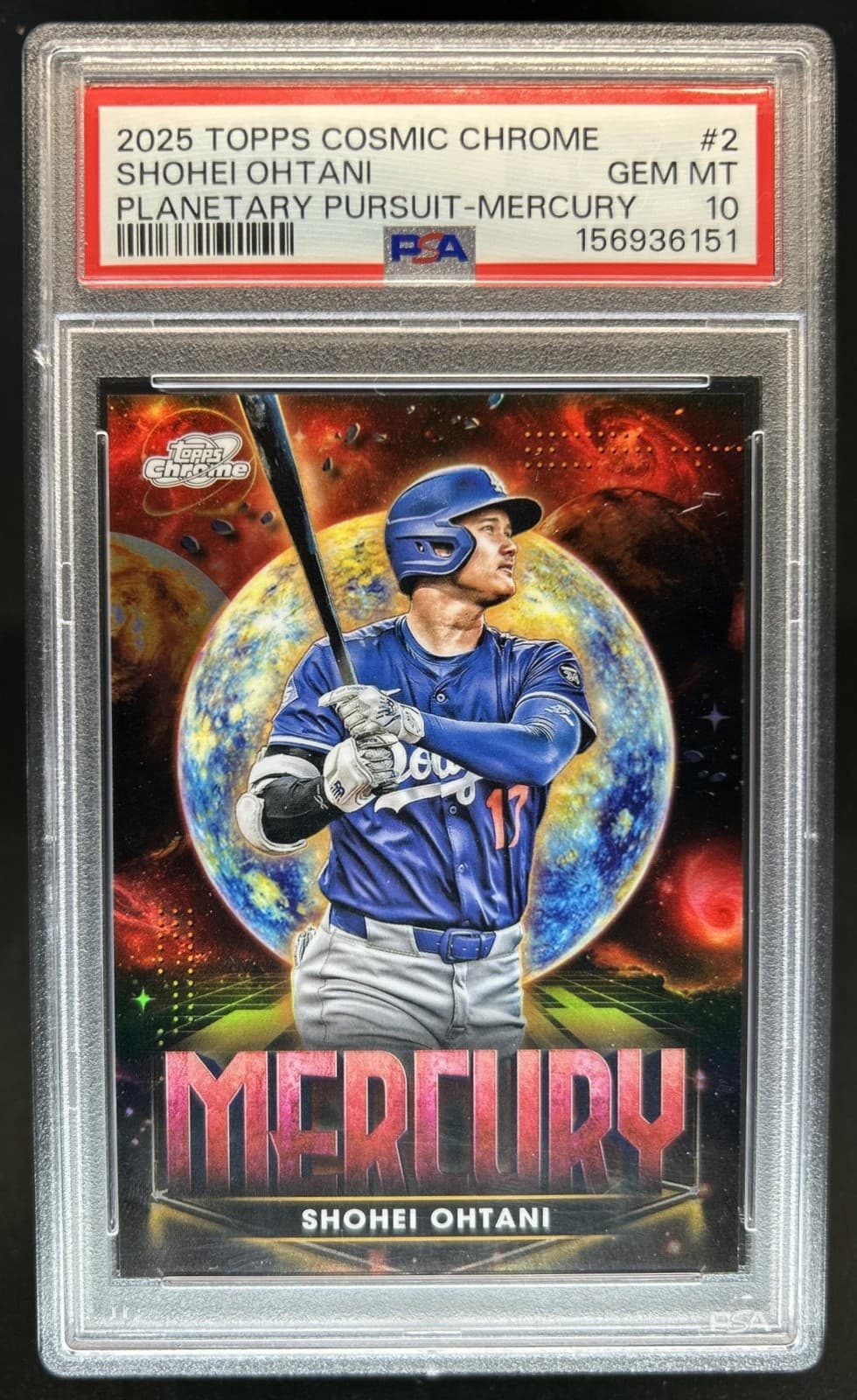 2025 Topps Cosmic Chrome Shohei Ohtani Planetary Pursuit Mercury #PPM-2 PSA 10