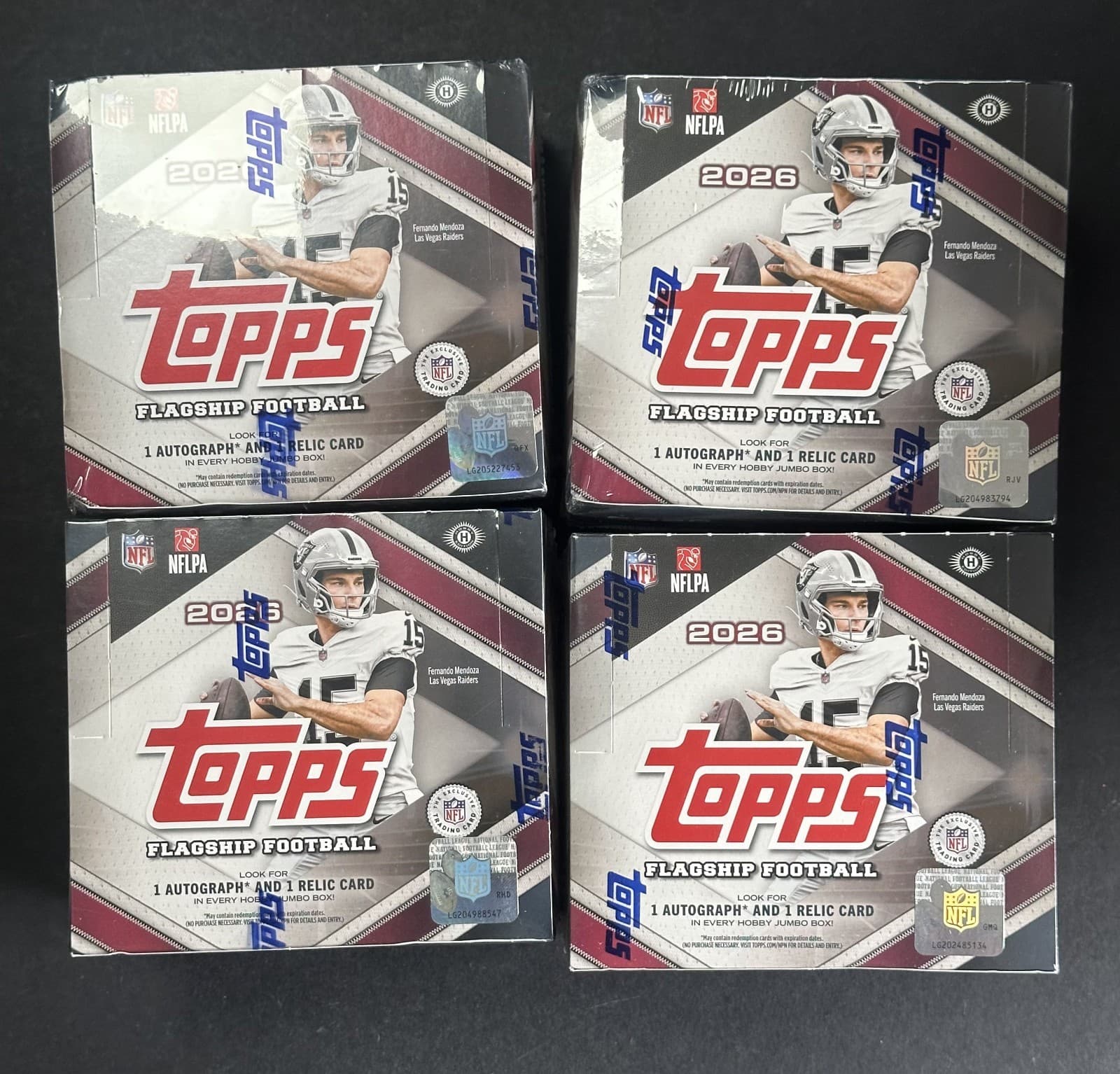 4X LOT 2026 Topps Flagship Football Unopened Factory Sealed Jumbo Box