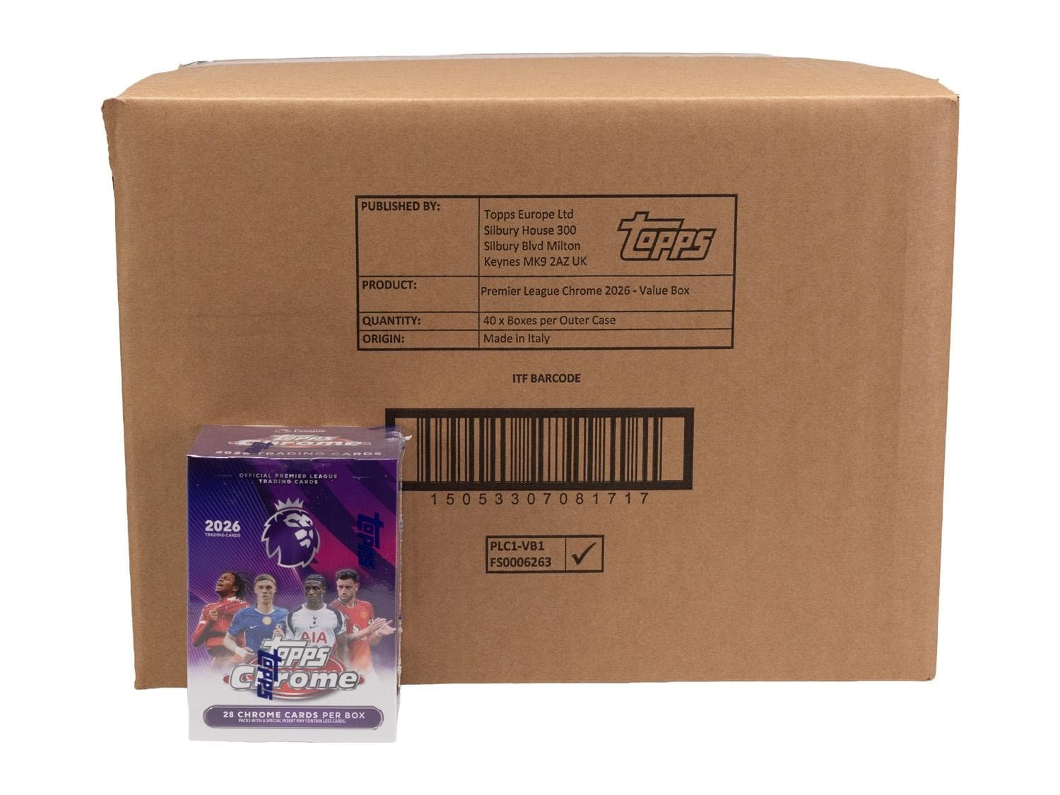 2026 Topps Chrome Premier League Epl Soccer 7-Pack Blaster 20-Box Case