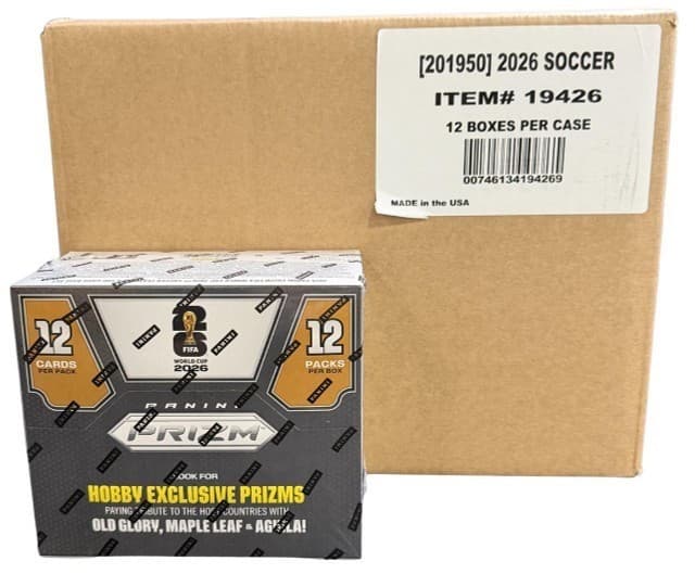 2026 Panini Prizm FIFA World Cup Soccer Factory Sealed Hobby 12 Box Case
