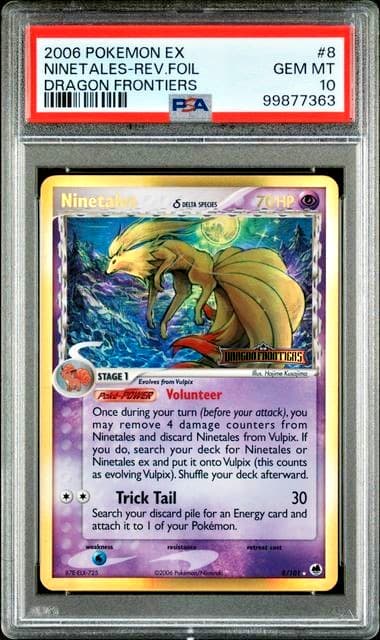 Pokemon Ninetales-Rev.Foil 2006 Ex Dragon Frontiers #8 Psa 10