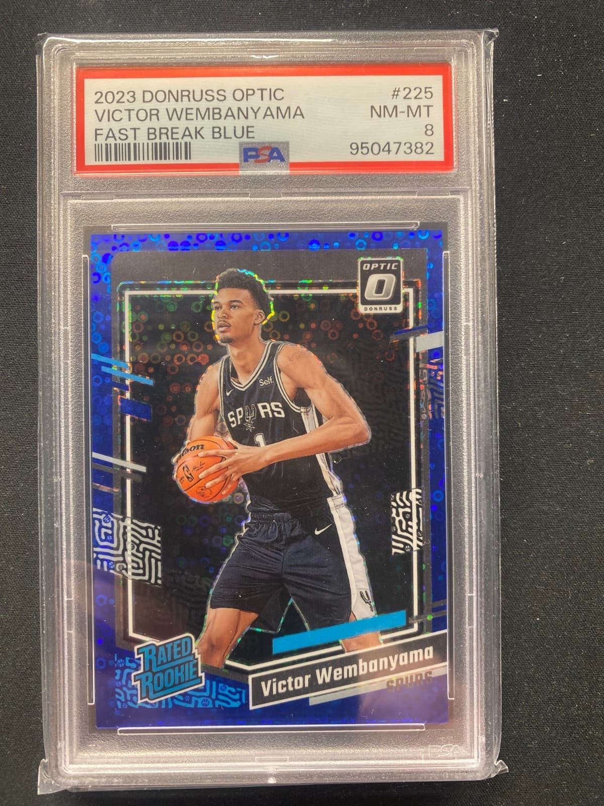 2023-24 Donruss Optic Victor Wembanyama *43/49* Fast Break Blue Rated Rookie 225