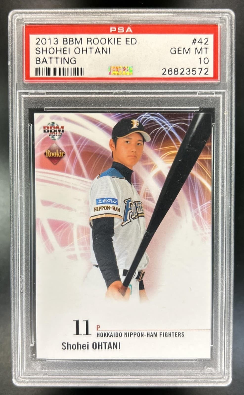 2013 BBM Rookie Edition Shohei Ohtani Batting #42 PSA 10 GEM MINT