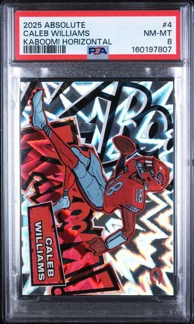 2025 Panini Absolute Caleb Williams Kaboom! #4 PSA 8