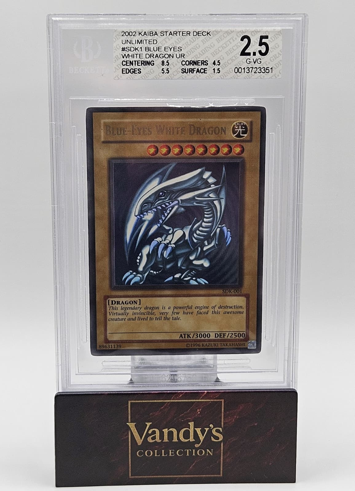 Konami Yu-Gi-Oh! Blue-Eyes White Dragon SDK-001 Unlimited Ultra Rare BGS 2.5