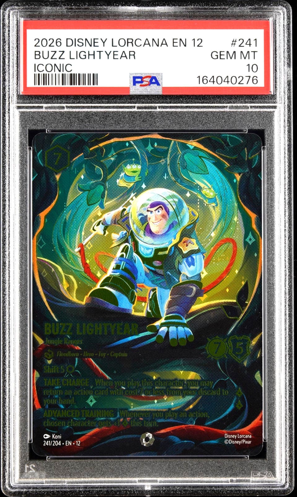 2026 Disney Lorcana Buzz Lightyear Iconic En 12-Wilds Unknown #241 Psa 10