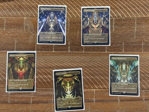 Magic The Gathering Streets Of New Capenna - Full Art Tri-Color Lands. Full-set