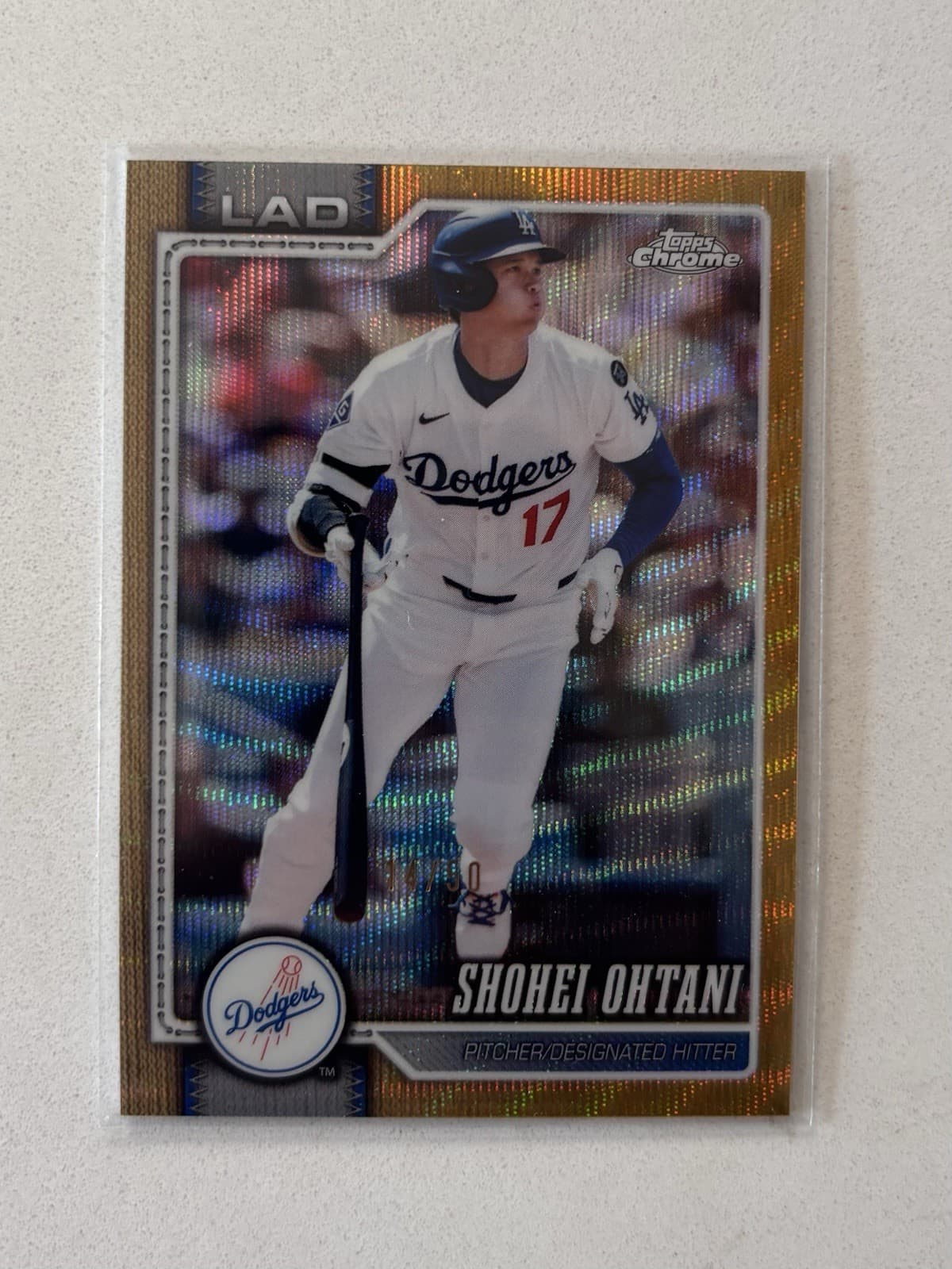 2026 Topps Chrome Shohei Ohtani Gold Ray Wave /50 Dodgers MVP