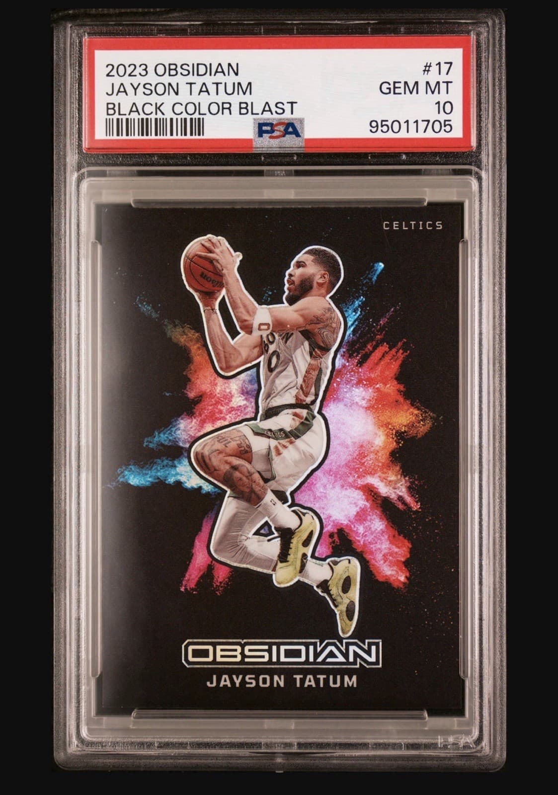 Panini 2023-24 Obsidian Black Color Blast Jayson Tatum #17 PSA 10 Celtics