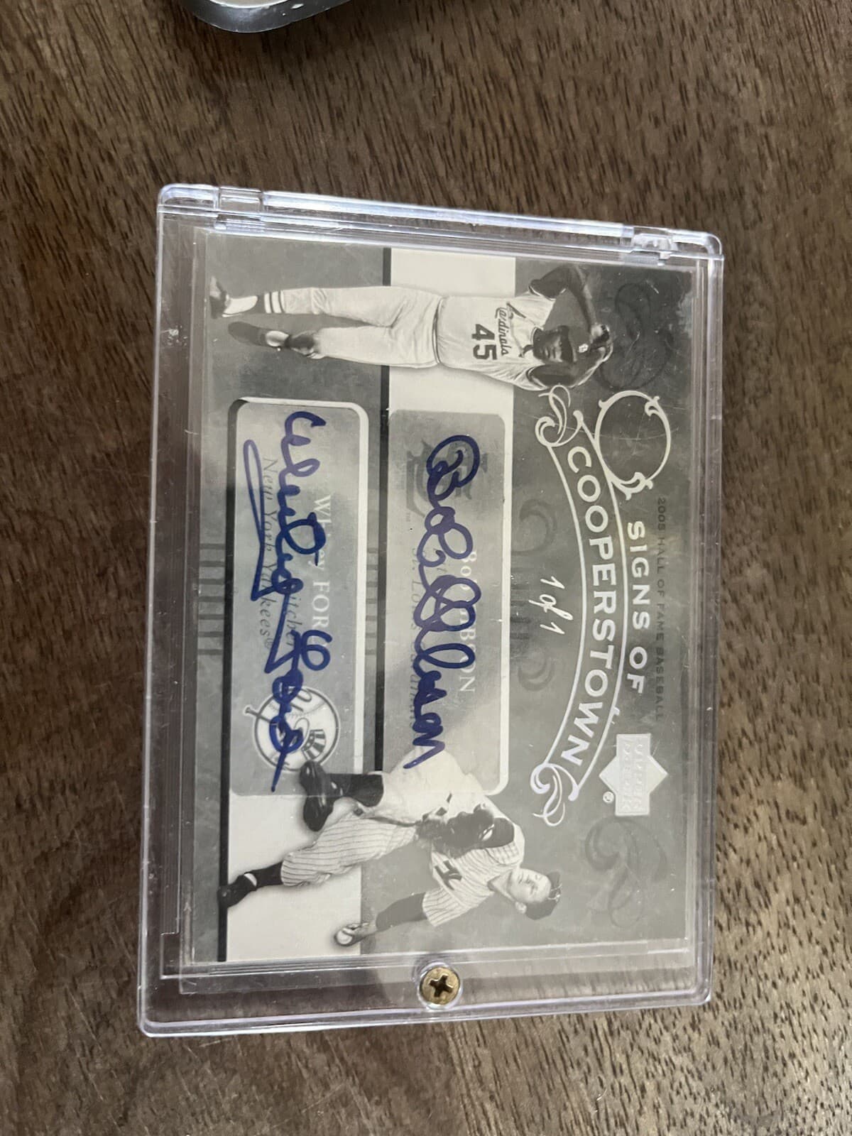 2005 UpperDeck Hall of Fame Signs of Cooperstown Dual Bob Gibson Whitey Ford 1/1
