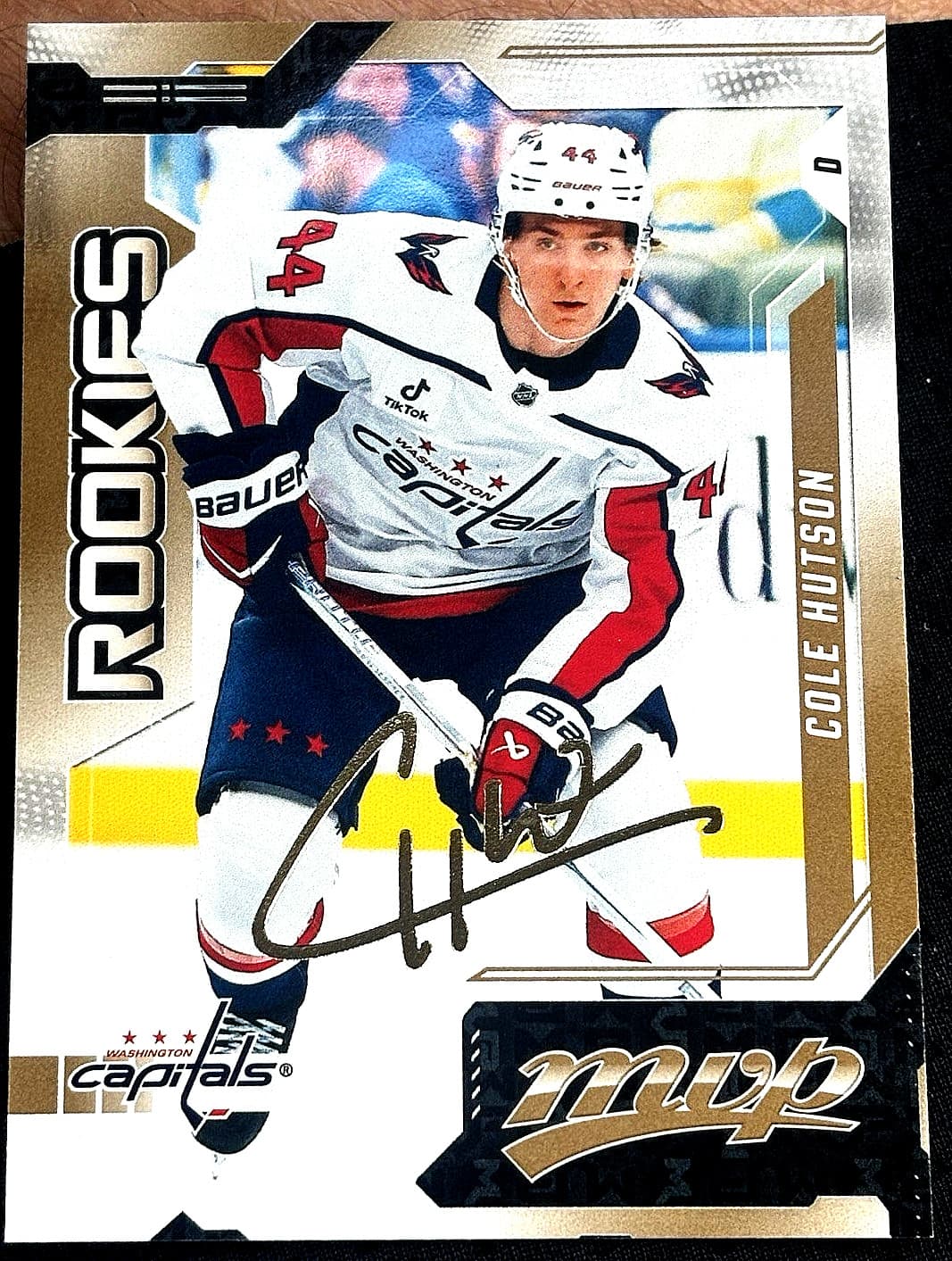 Cole Hutson RC 2026-27 Upper Deck MVP Hockey #238 Base GOLD SCRIPT WASHINGTON CA