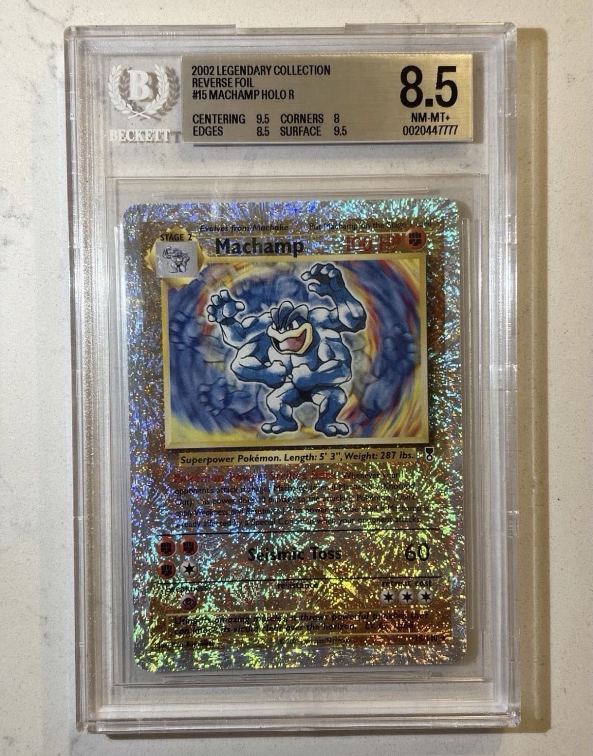 POP 21 Pokemon Machamp Legendary Coll. Reverse Holo Rare #15 BGS 8.5