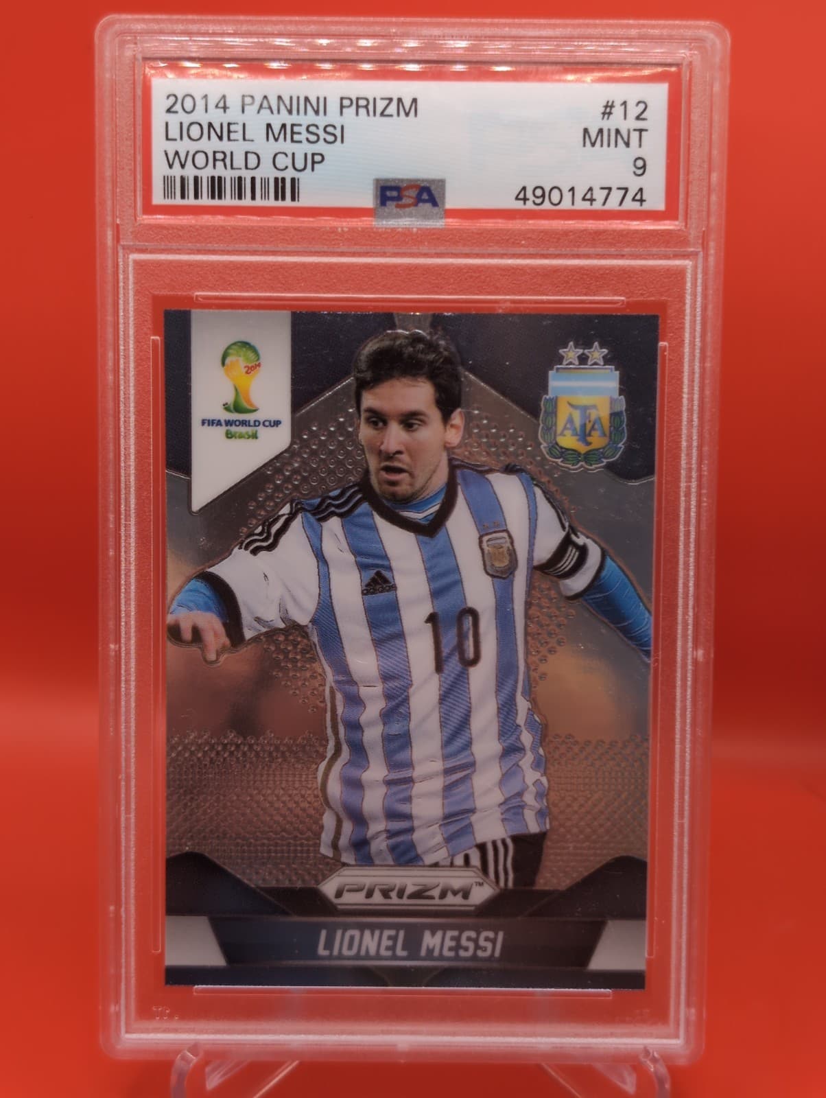 2014 Panini World Cup Prizm Lionel Messi #12 PSA 9