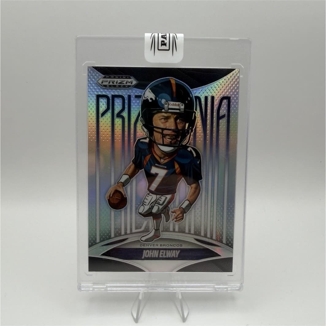 Panini 2025 Prizm Black Football Prizmania #16 John Elway Denver Broncos