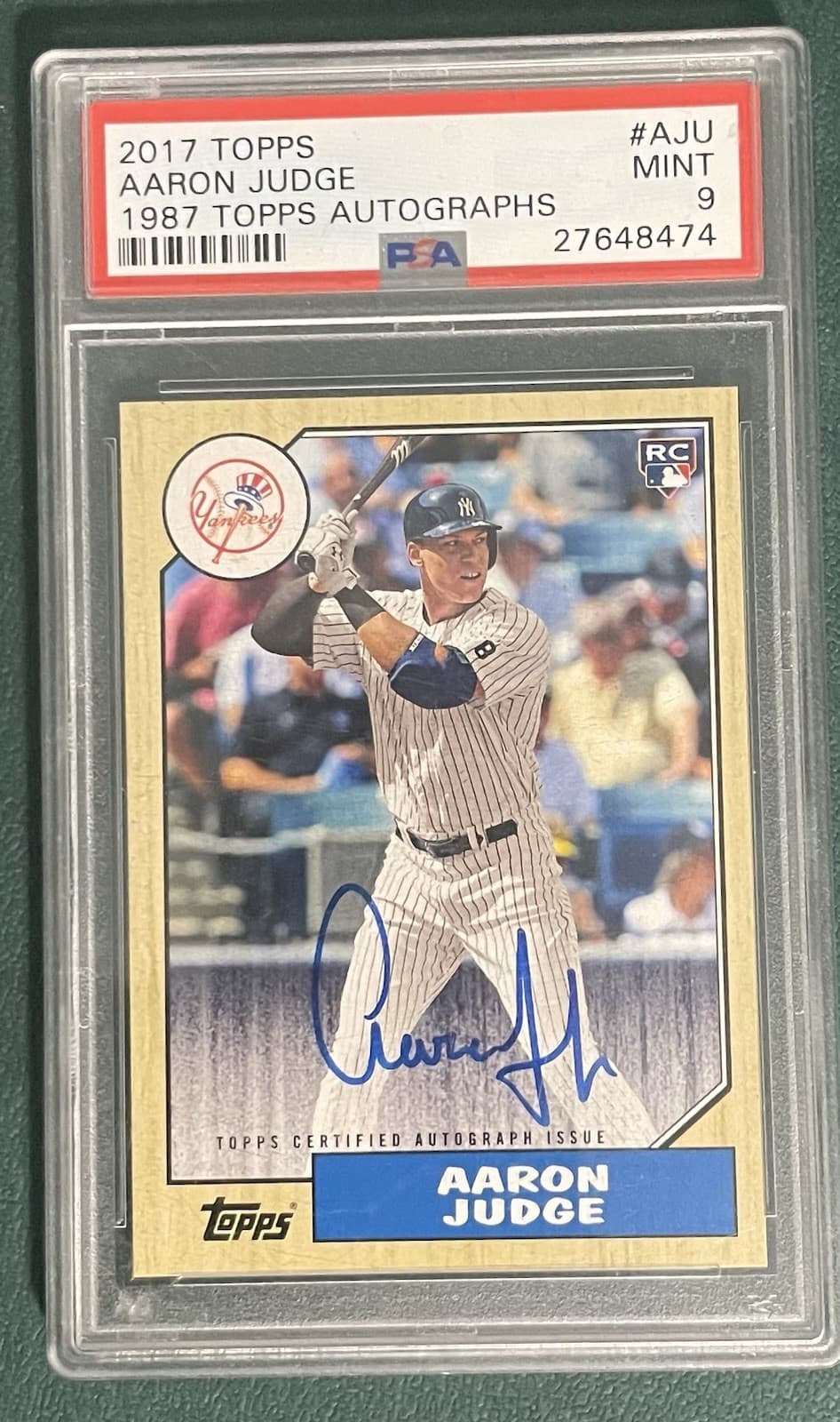 Aaron Judge 2017 Topps ‘87 Topps Autograph #1987A-AJU RC PSA 9