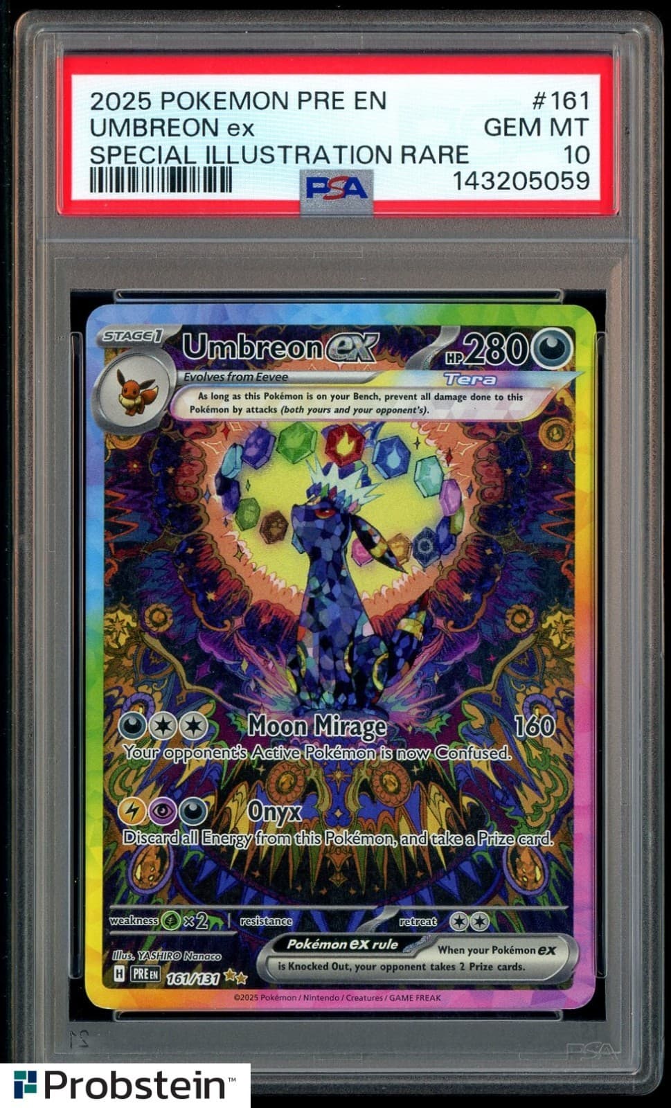 2025 Pokemon PRE EN Special Illustration Rare #161 Umbreon ex PSA 10 GEM MINT