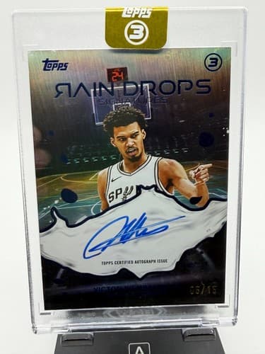 2025-26 Topps 3 Rain drops Signatures Auto Victor Wembanyama Blue /15