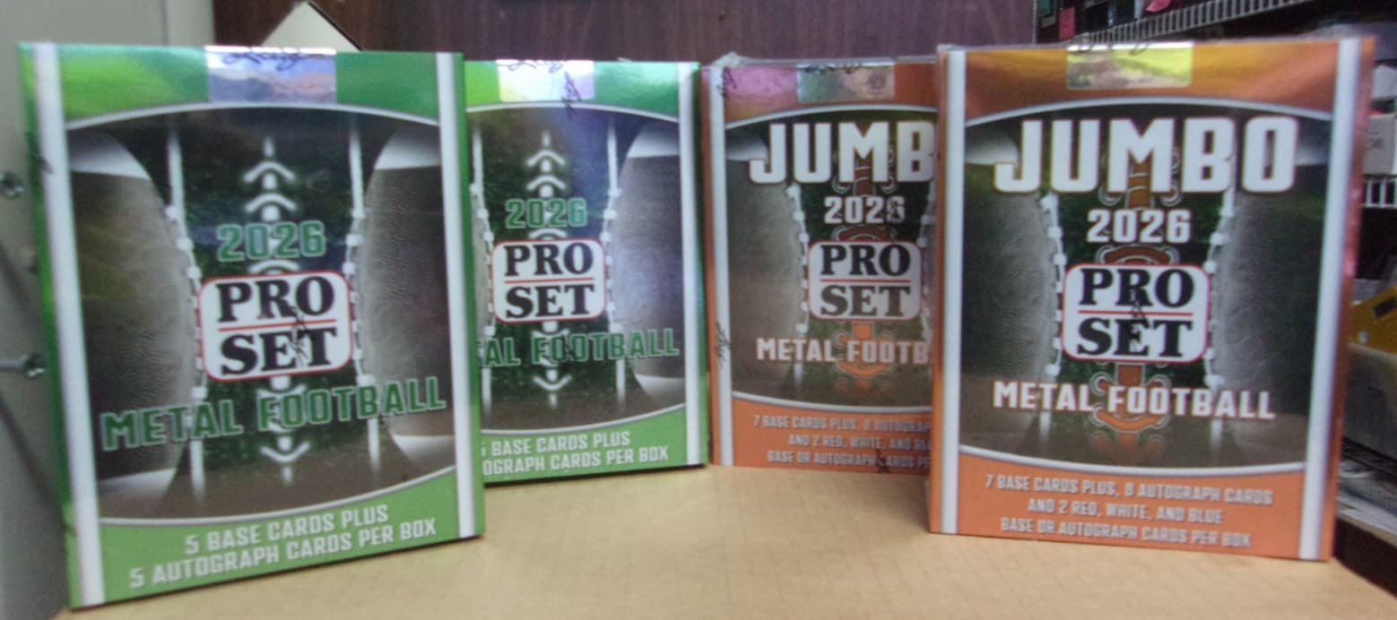 LOT OF (4) 2026 LEAF PRO SET METAL FOOTBALL HOBBY + JUMBO EDT. SEALED BOXES