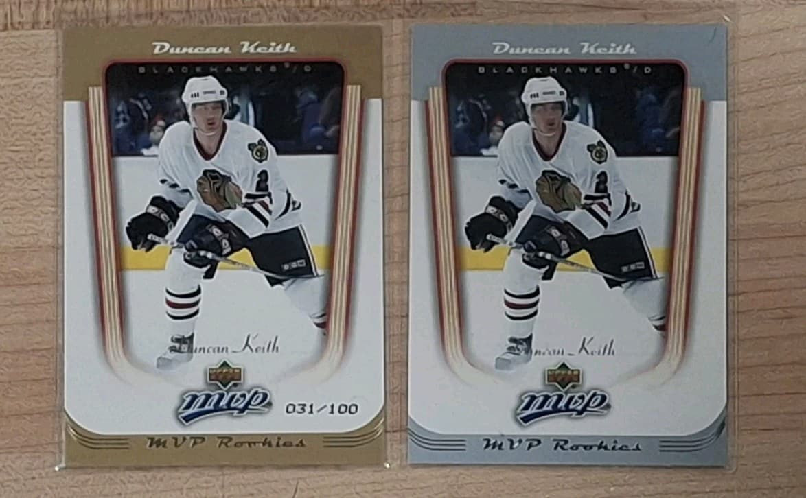 2005-06 Upper Deck MVP GOLD & Base 1 - #435 Duncan Keith RC Rookie Hockey Cards