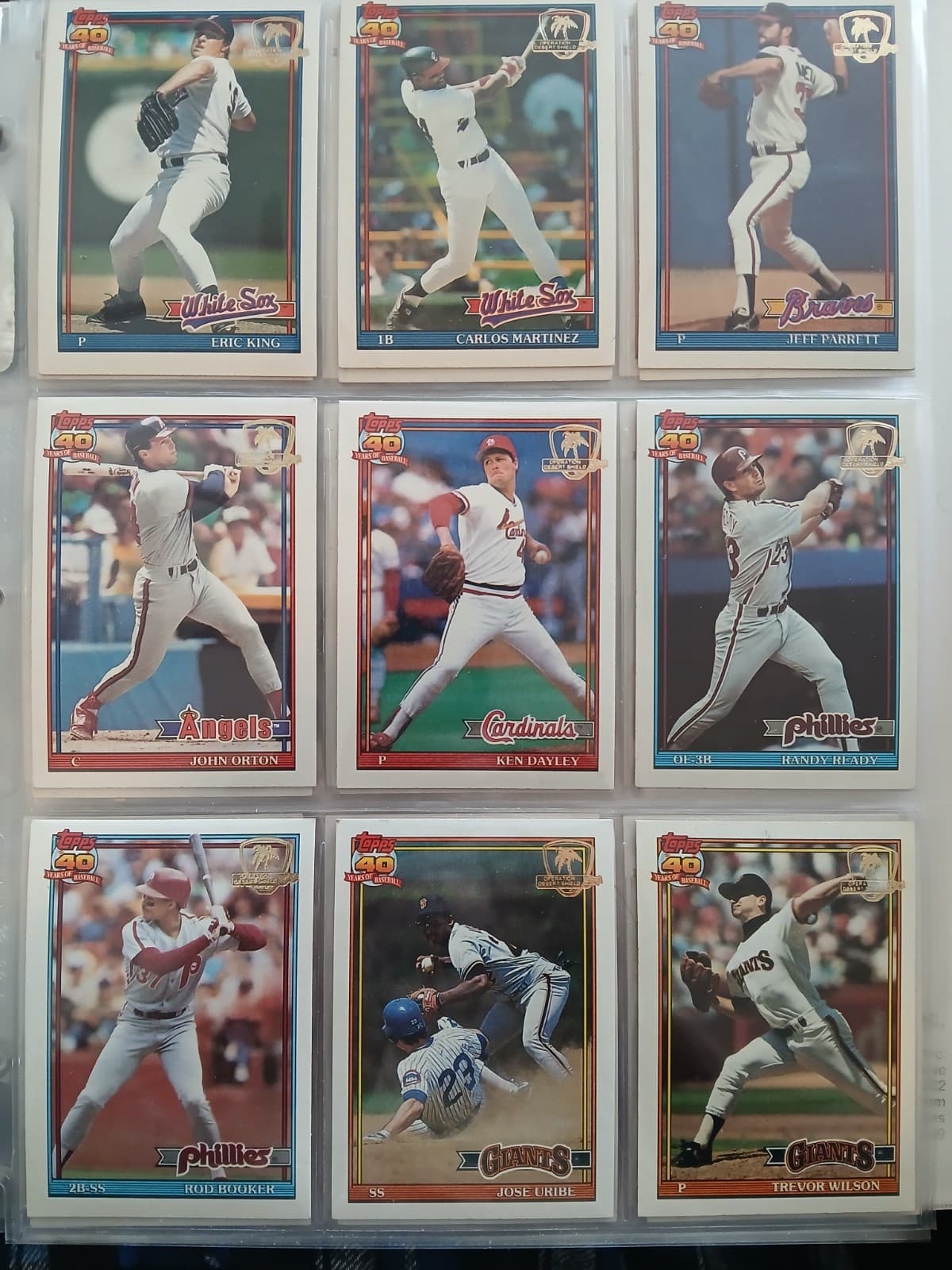 1991 topps desert shield baseball cards lot