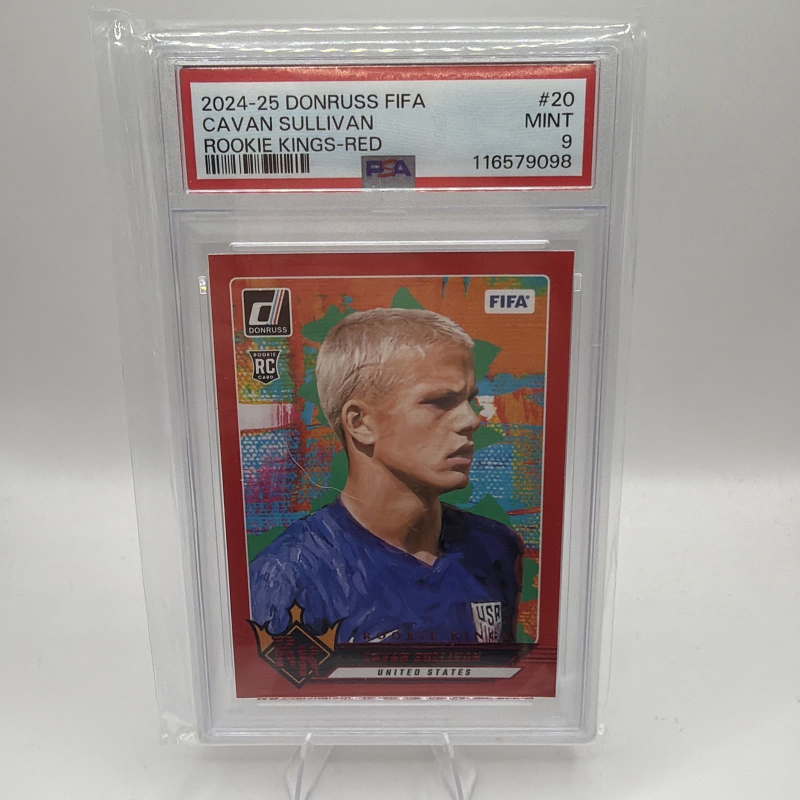 Cavan Sullivan 2024-25 Donruss FIFA #20 Rookie Kings Red RC - PSA 9