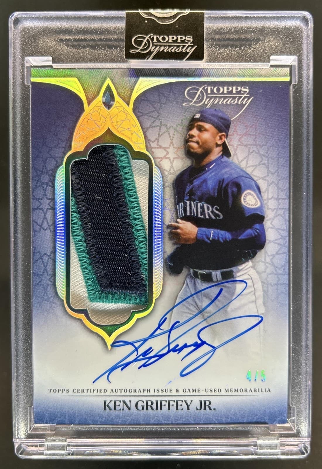 2025 Topps Dynasty Ken Griffey Jr. Patch Auto B Design Silver #/5 Mariners