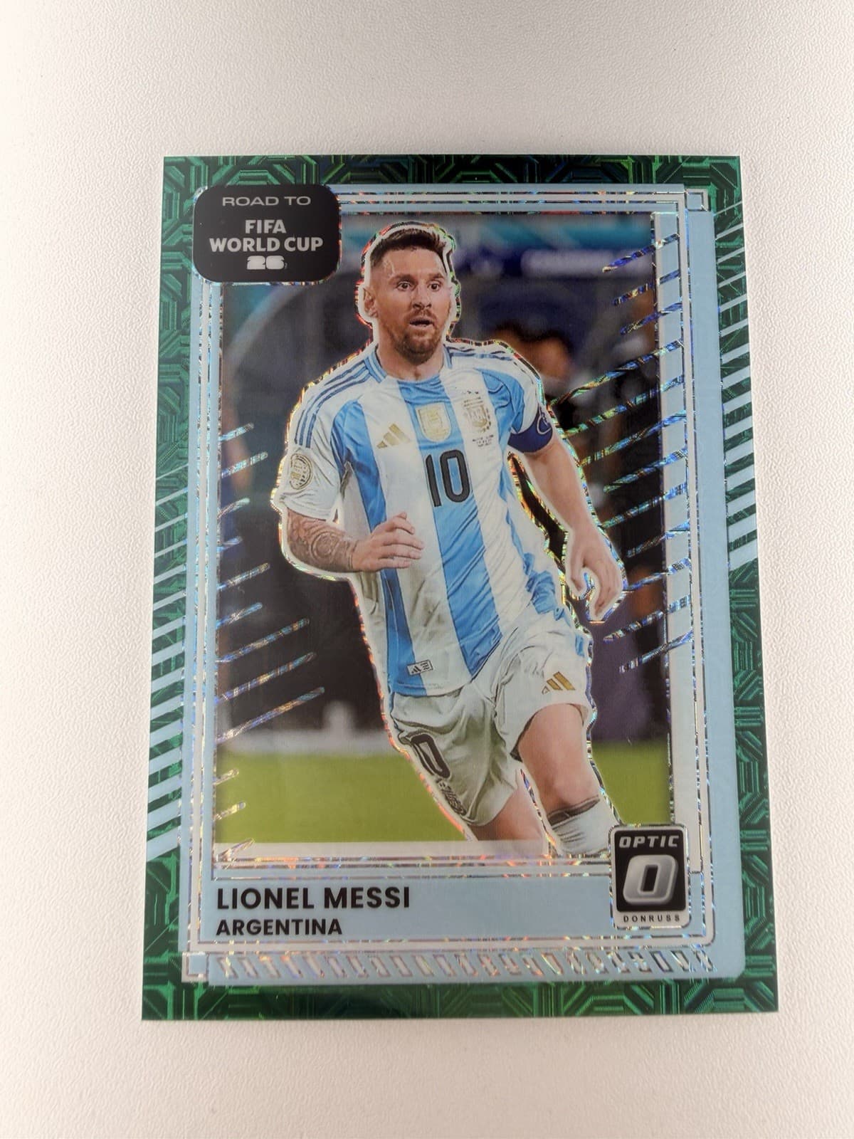 2025-26 Panini Donruss Road To World Cup Lionel Messi #154 Optic Teal Mojo /49