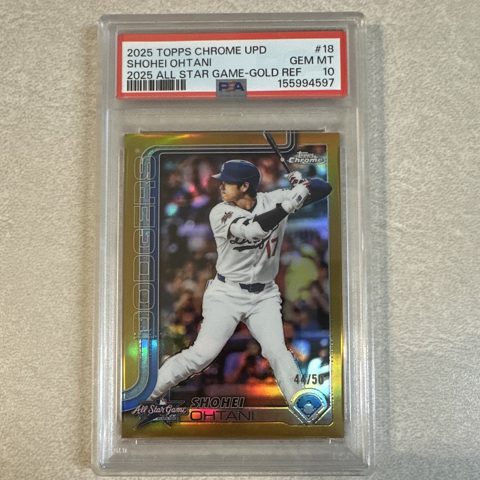 ✨Topps Chrome US 2025 Shohei Ohtani All-Star Gold Refractor /50 PSA 10 POP 1! ✨