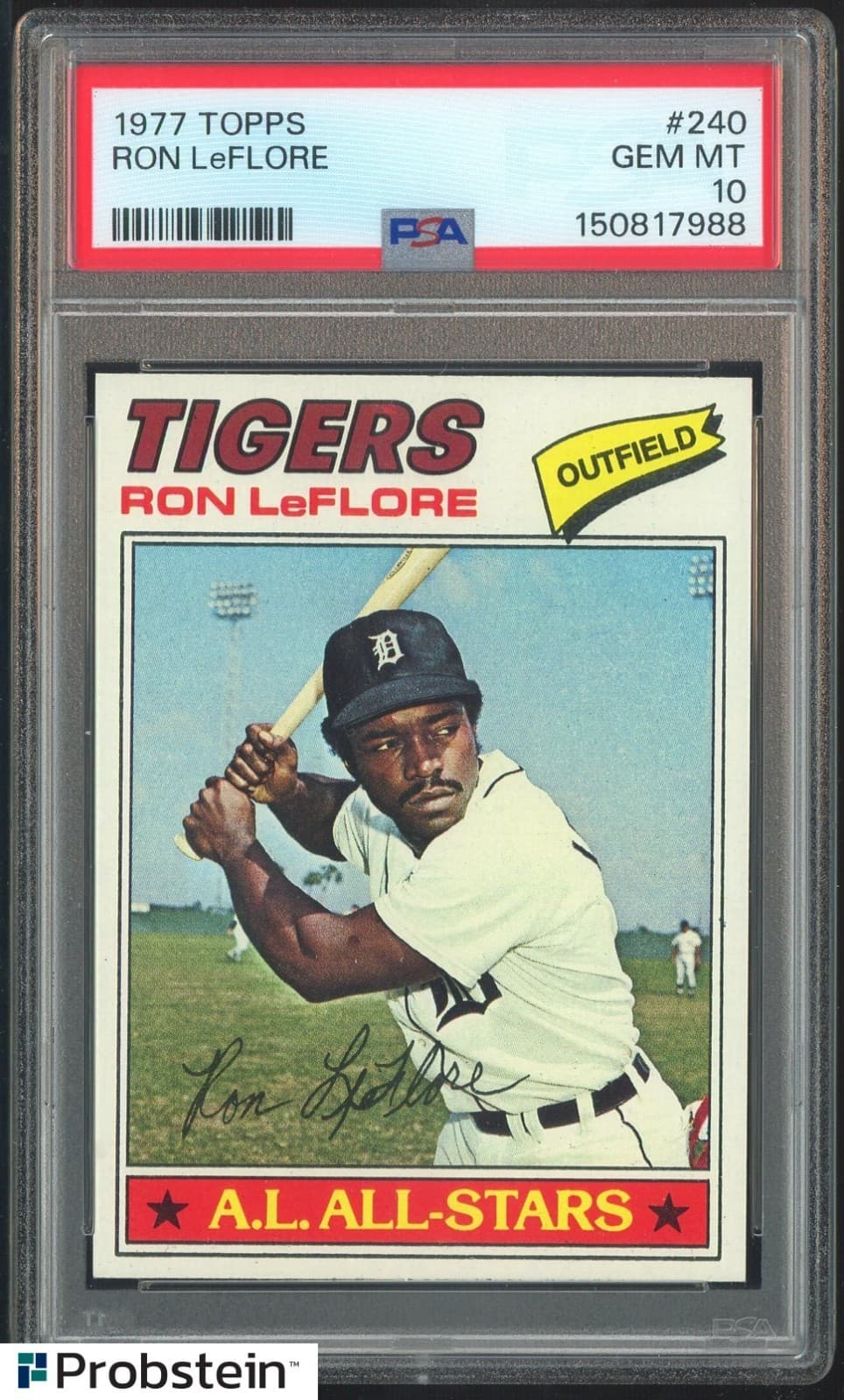 1977 Topps #240 Ron LeFlore Detroit Tigers PSA 10 Gem Mint