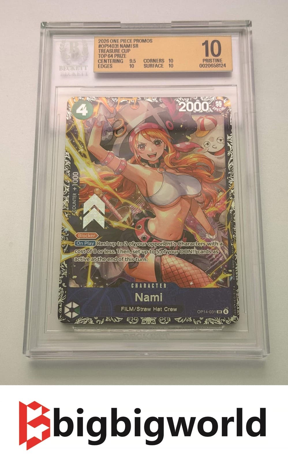 One Piece Card Game Nami OP14-031 Treasure Cup BGS10