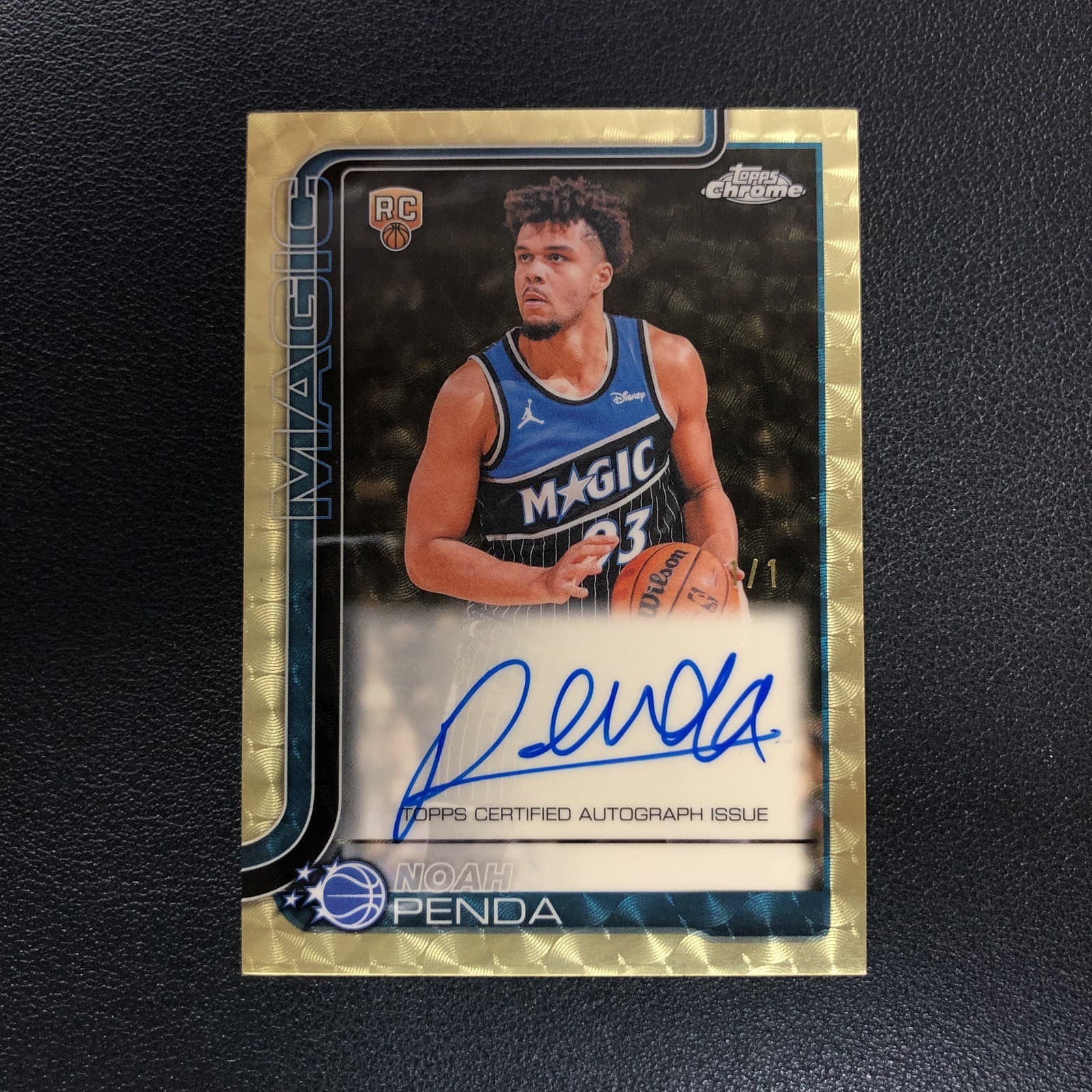 2025-26 Topps Chrome Update On Card Auto Noah Penda RC Superfractor 1/1