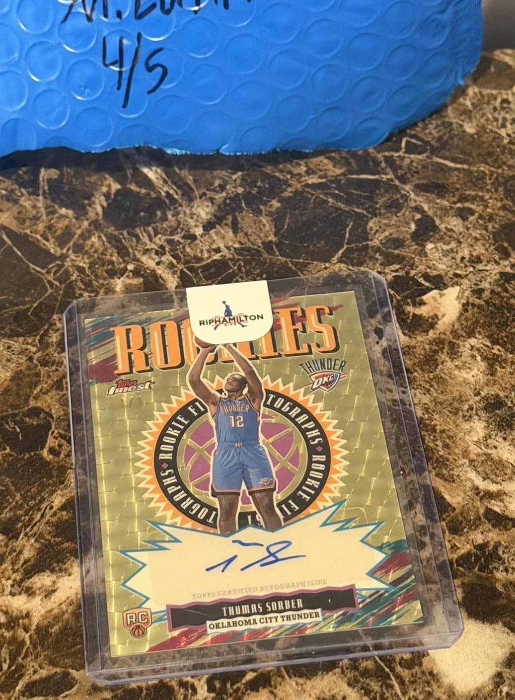 2025-26 Topps Finest Thomas Sorber Rare SuperFractor RC Auto #1/1  OKC Thunder
