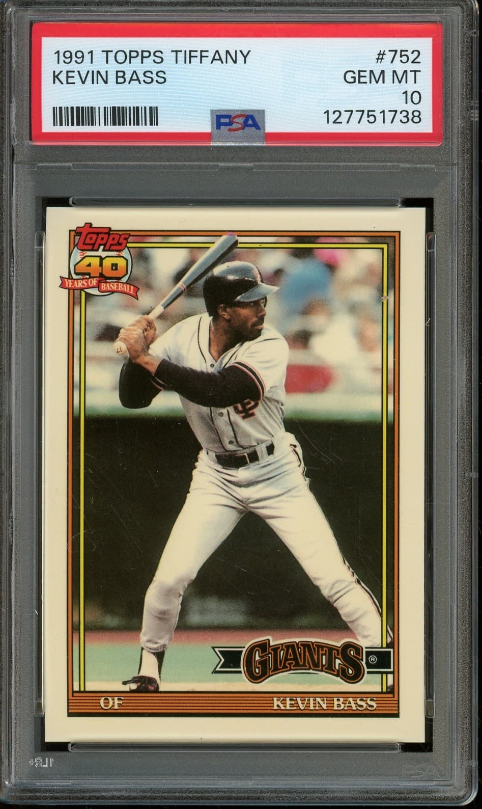 1991 TOPPS TIFFANY #752 KEVIN BASS GEM MINT PSA 10