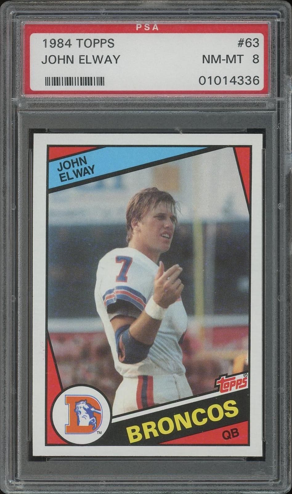 1984 Topps Football #63 John Elway Rookie PSA 8 (NM-MT)