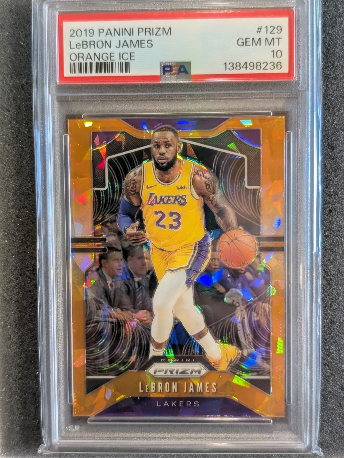 2019 Lebron James Panini Prizm Orange Ice PSA 10