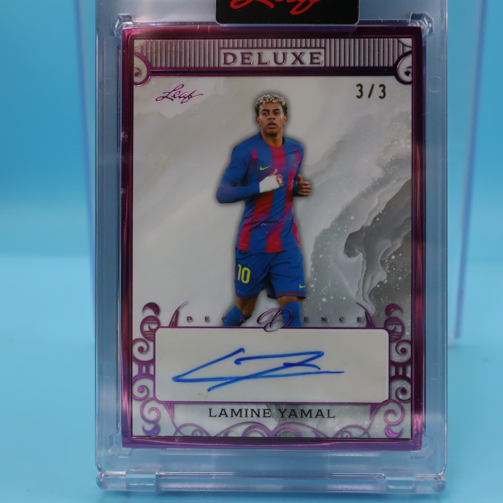 Lamine Yamal 2026 Leaf Deluxe Decadence Auto D-LM2 Barcelona SSP #3/3 WORLD CUP