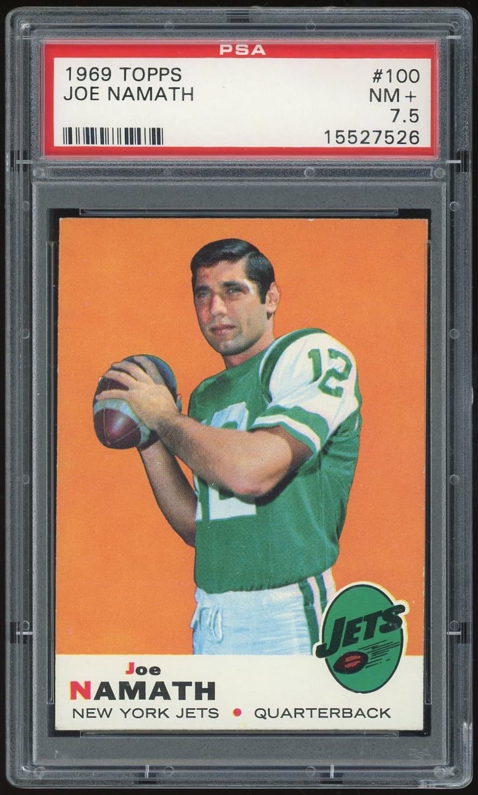 1969 Topps #100 Joe Namath PSA 7.5 *7526
