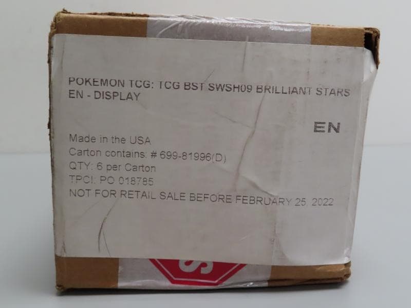 2022 Pokemon Sword & Shield Brilliant Stars Factory Sealed Booster Box Case