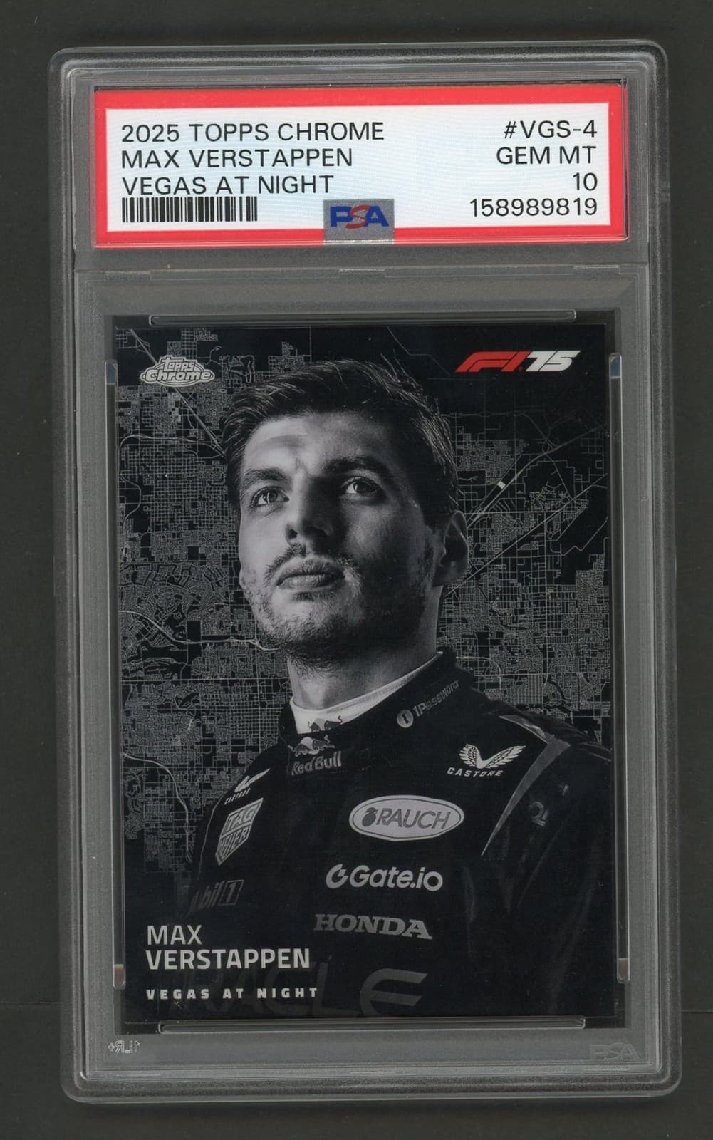 2025 Topps Chrome F1 Max Verstappen Vegas at Night SP #VGS-4 PSA 10 GEM MINT