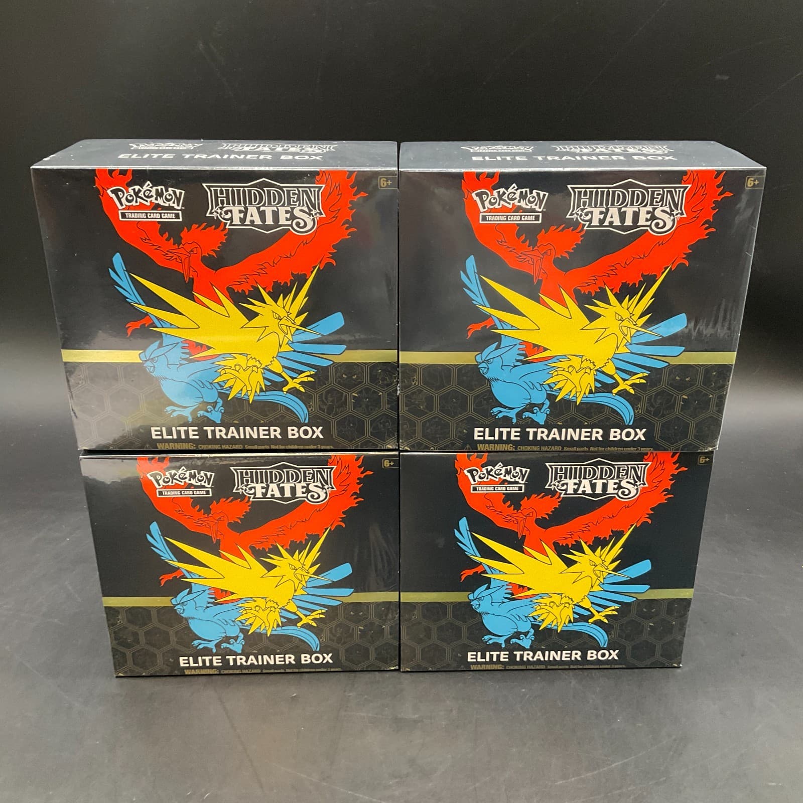 Lot of (4) Pokemon TCG Hidden Fates Elite Trainer Boxes SEALED ETB